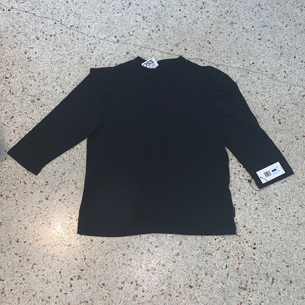 Calvin Klein Black Ruffled Long Sleeve Shirt